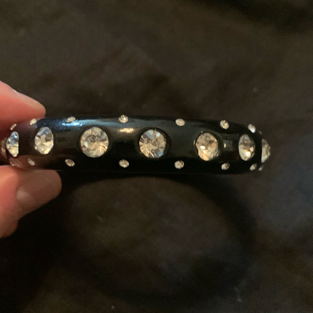 Black bangle bracelet with crystals from Brighton.